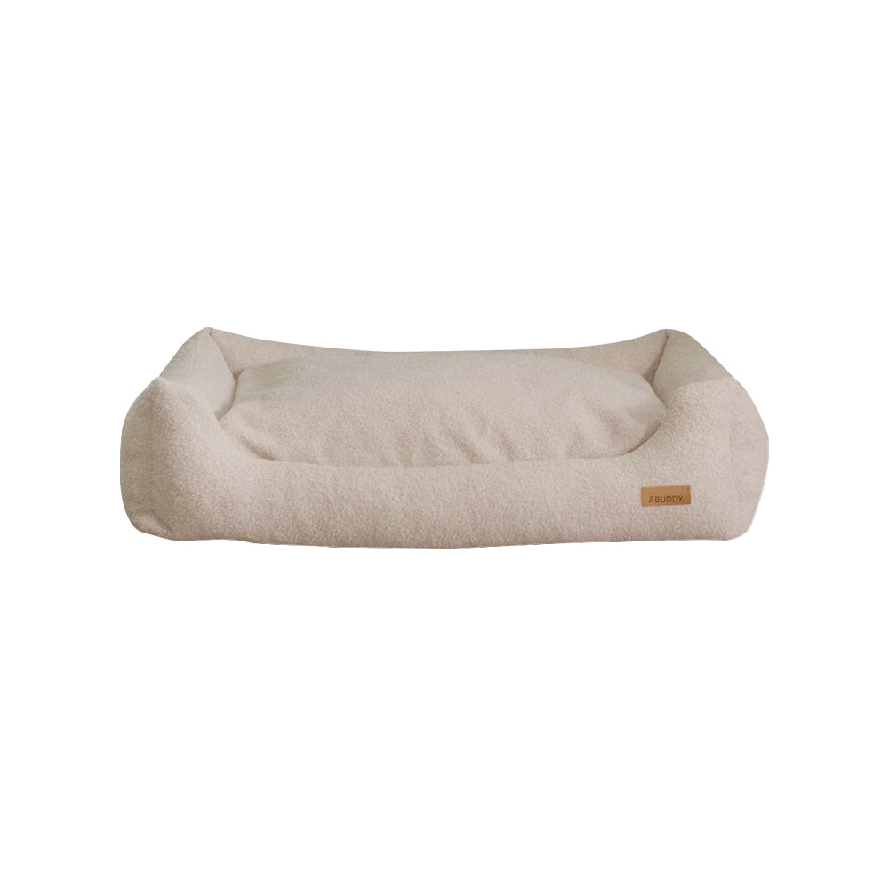 Das Hundebett LeFluff mit Rand in beige von BUDDY.