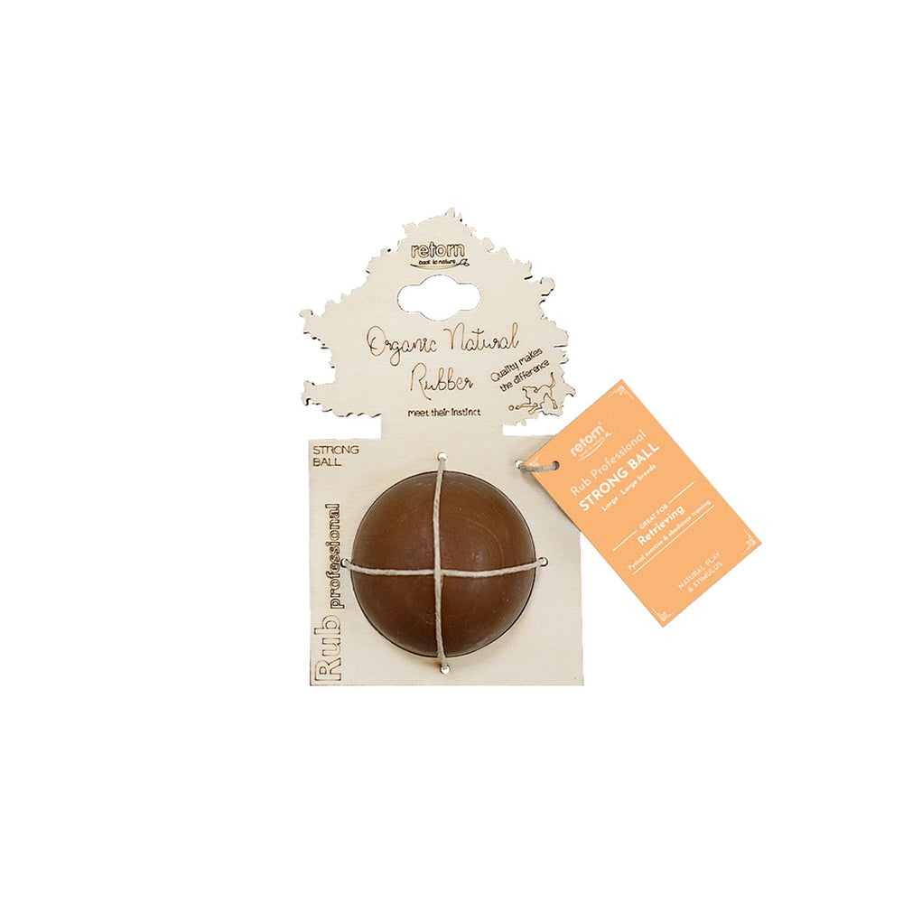 Hundespielzeug Strong Ball aus Bio-Harz vorn retorn.