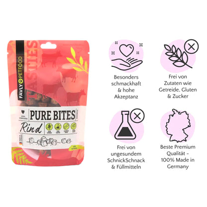 Leckere Pure Bites mit Rindfleisch von Favly Petfood.