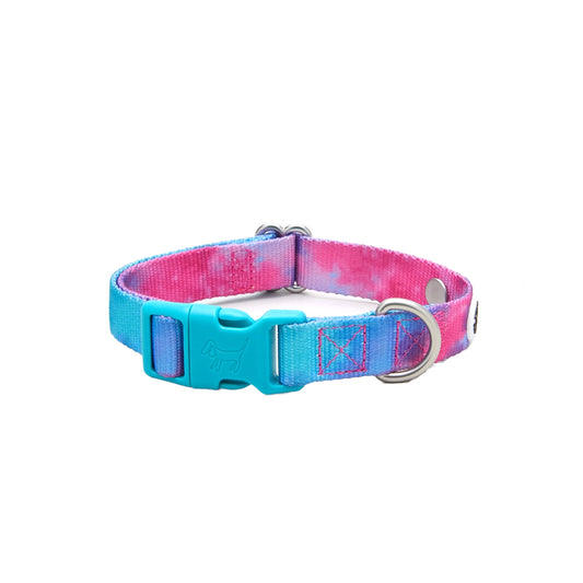 Das Hundehalsband Tie Dye Multi aus recyceltem PET von Barkalot.