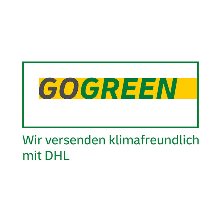 Wir versenden klimafreundlich mit DHL GoGreen.